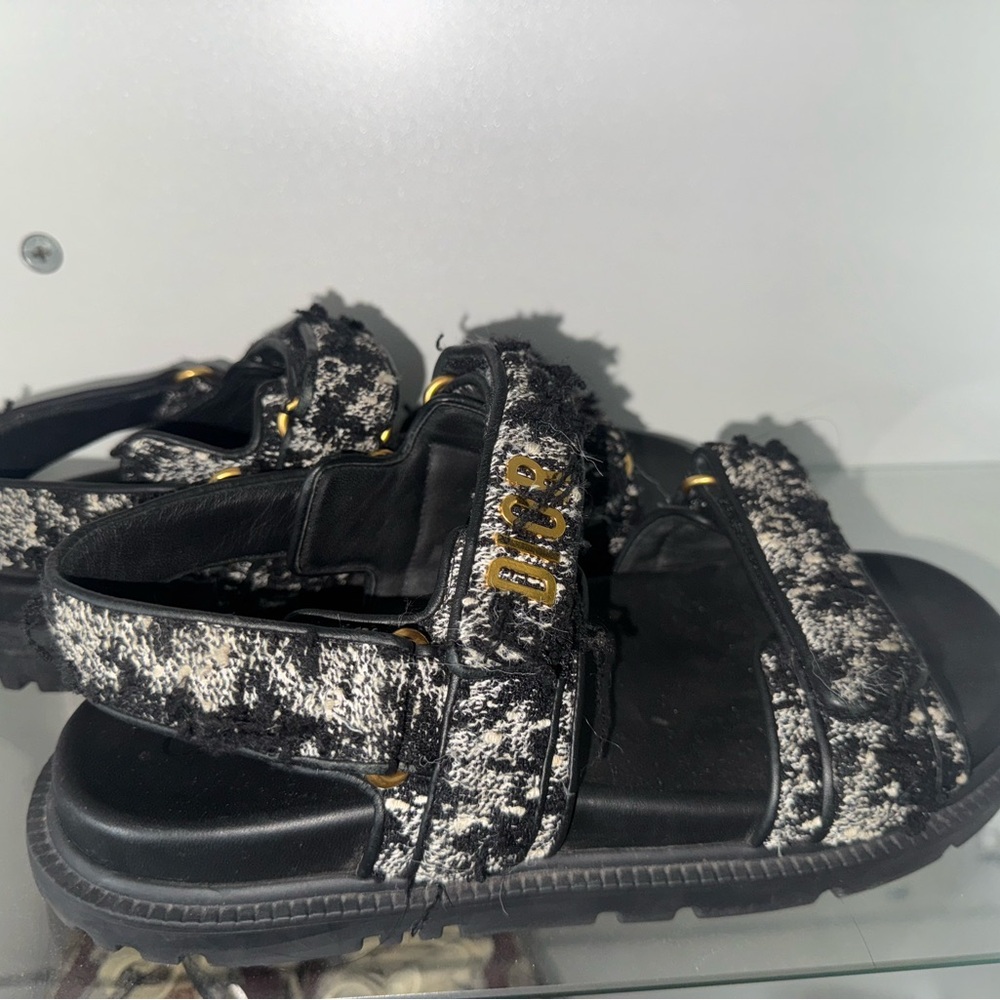 Dior Dioract Black and White Sandals